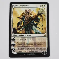 MTG Ajani Goldmane - Lorywn LP Rare Planeswalker Card White 1/301 Commander - Image 1