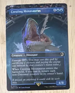 Magic: The Gathering Cresting Mosasaurus Borderless Foil Rare 4/8 - Image 1