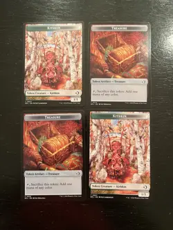 Kithkin 0007 Treasure 0010 Token X4X NM/M Lorwyn Eclipsed ECL Magic MTG - Image 1