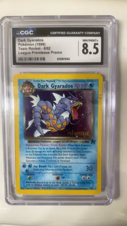 Dark Gyarados Prerelease 8/82 CGC 8.5 NM+ Team Rocket 1999 Pokemon - Image 1