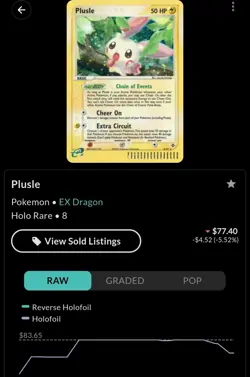 Pokemon TCG Plusle EX Dragon 8/97 Holo Rare - Image 1