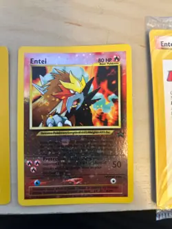 Sealed 2001 Entei Reverse Holo Pokemon Neo Discovery Black Star Movie Promo VTG - Image 2