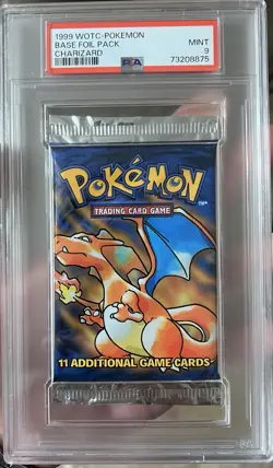 Pokemon 1999 English Base Set Booster Pack PSA 9 Charizard Art RARE WOTC - Image 1
