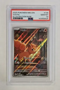 2025 POKEMON MEG EN-MEGA EVOLUTION ILLUSTRATION RARE #138 VULPIX PSA 10 SIR TCG - Image 1