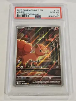 2025 POKEMON MEG EN-MEGA EVOLUTION ILLUSTRATION RARE #138 VULPIX PSA 10 SIR TCG - Image 3
