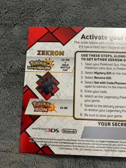 Reshiram Zekrom Pokemon Ultra Sun Moon 2018 Target Event Code Card (EXPIRED) - Image 4