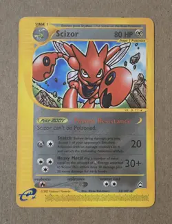 2002 Pokemon Aquapolis Rare Scizor Non-holo 32/147 Card Great Shape! - Image 1