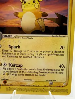 Pokemon Raichu 80 HP Rare Card EX Team Magma vs Team Aqua 13/95 Regular English - Image 4