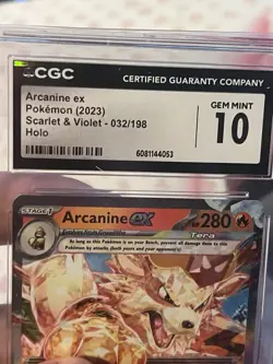 CGC 10 ENGLISH Arcanine ex 032/198 - Pokemon TCG Scarlet & Violet CGC - GEM MINT - Image 4