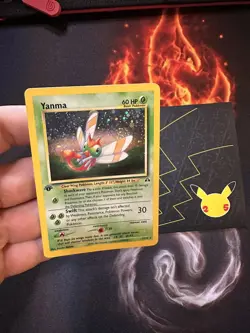 Yanma 17/75 Holo 1st Edition 🌀Swirl🌀English Pokemon Neo Discovery 307🔥MP🔥 - Image 1