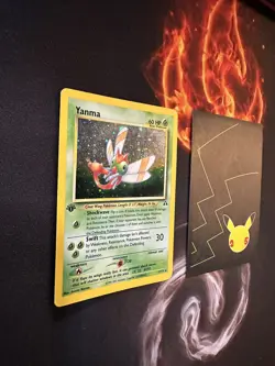 Yanma 17/75 Holo 1st Edition 🌀Swirl🌀English Pokemon Neo Discovery 307🔥MP🔥 - Image 2