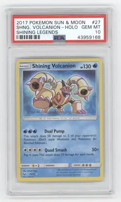 2017 POKEMON SUN & MOON SHINING LEGENDS VOLCANION HOLO 27/73 PSA 10 Q1887 - Image 1