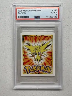 1999 MERLIN POKEMON #145 ZAPDOS PSA 4 - Image 1