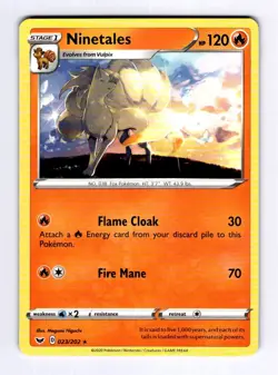 Ninetales SWSH01: Sword & Shield Base Set #023 (2020) Rare NM Pokemon - Image 1