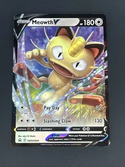 Meowth V SWSH004 SWSH: Sword & Shield Promo Cards Holo - Image 1