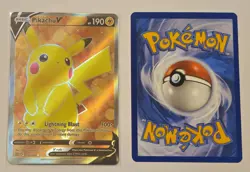 Pikachu V Full Art 157/172 Brilliant Stars Holo Pokemon TCG & Bonus Card - Image 1