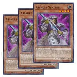 Yugioh - Assault Sentinel x 3 - 1st Edition NM - Plus Free Holo Card - Image 1