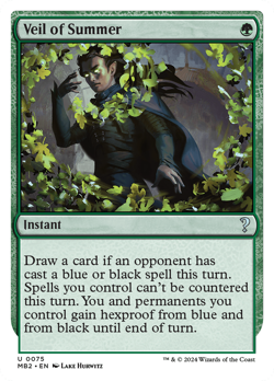 Veil of Summer (REGULAR) x1 - MTG Mystery Booster 2 MB2 #75 - Image 1