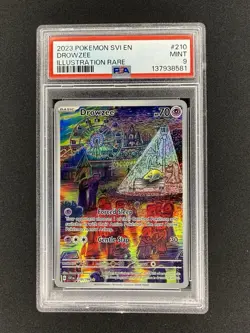 2023 POKEMON SCARLET & VIOLET #210/198 DROWZEE ILLUSTRATION RARE PSA 9 Mint - Image 1