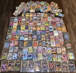 Pokemon Collection 16 SLABS , 100+SIR, SR, UR Mega VMAX EXs, plus 500+ R Holos - Image 1