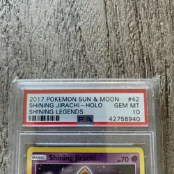 2017 Pokemon Sun & Moon Shining Legends Jirachi Holo Card #42 PSA 10 - Image 3
