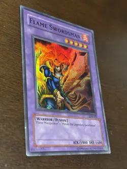 Yu-Gi-Oh! Flame Swordsman LOB-003 Warrior Fusion 1996 Holo English Card - Image 2