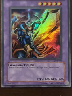 Yu-Gi-Oh! Flame Swordsman LOB-003 Warrior Fusion 1996 Holo English Card - Image 4