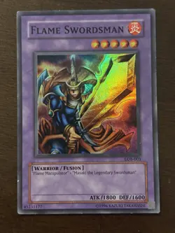 Yu-Gi-Oh! Flame Swordsman LOB-003 Warrior Fusion 1996 Holo English Card - Image 5