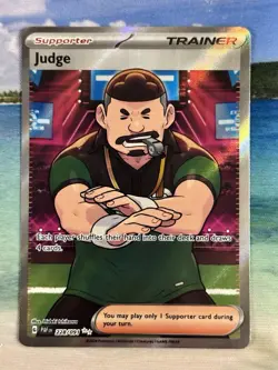 Judge 228/091 Paldean Fates Ultra Rare Full Art Trainer Pokemon TCG Card NM - Image 1
