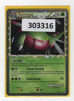 (303316) YANMEGA PRIME 98/102 Ultra Rare Holo HGSS Triumphant Pokemon Card - NEW - Image 1
