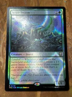 1x RIPPLE FOIL SCUTE SWARM - Commander - MTG - Magic the Gathering - Image 1