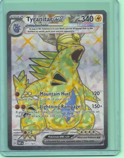 TYRANITAR ex 211/197 OBSIDIAN FLAMES POKEMON- FULL ART- MINT- PACK FRESH - Image 1