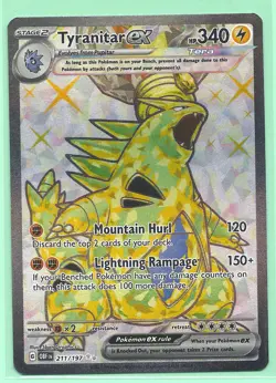 TYRANITAR ex 211/197 OBSIDIAN FLAMES POKEMON- FULL ART- MINT- PACK FRESH - Image 2