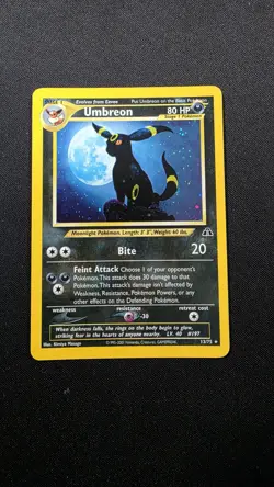 Pokemon TCG Umbreon Neo Discovery Holo Card 13/75 2001 Ultra Rare - Image 1