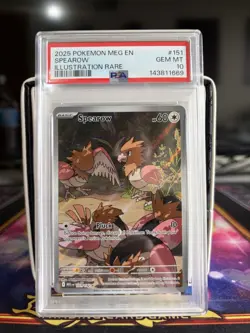 PSA 10 SPEAROW ILLUSTRATION RARE 151/132 MEGA EVOULUTIONS POKEMON CARD - Image 1