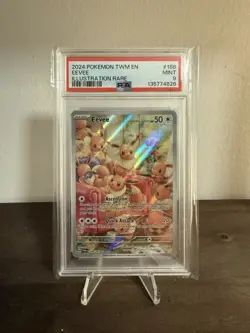PSA Mint 9 Pokemon TCG: Eevee 188/167 Twilight Masquerade Illustration Rare - Image 1