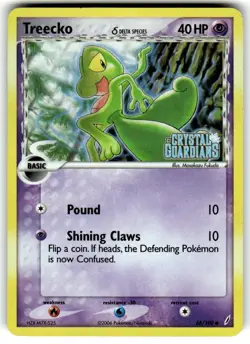 Treecko 68/100 EX Crystal Guardians Delta Species Pokemon TCG Reverse Holo Stamp - Image 1