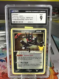 2021 Pokemon Greninja SWSH144 Celebrations ETB Black Star Promo CGC 9 Mint - Image 1