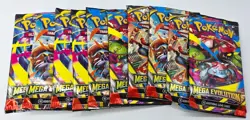 Lot of 10 Pokemon TCG Mega Evolution Factory Sealed Booster Packs 2025 Set NEW - Image 1