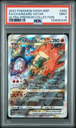 2022 Pokemon Sword and Shield UPC Charizard Vstar #SWSH262 PSA 9 - Image 1