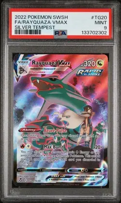 PSA 9 Rayquaza Vmax TG20/TG30 Pokemon Silver Tempest Trainer Gallery SWSH Holo - Image 1