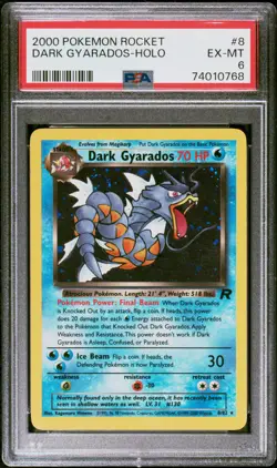 2000 Pokemon Rocket #8 Dark Gyarados-Holo PSA 6 - Image 1