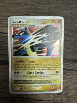 Pokemon TCG Lucario LV.X Holofoil Card Mysterious Treasures 122/123 - Image 1