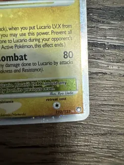 Pokemon TCG Lucario LV.X Holofoil Card Mysterious Treasures 122/123 - Image 2