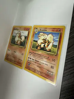 Pokemon TCG Base Set Growlithe 28/102 & Arcanine 23/102 Card Lot 1999 English - Image 3