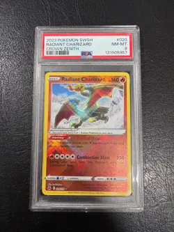 2023 Pokemon Sword & Shield Crown Zenith Radiant Charizard PSA 8 NM-MT - Image 1