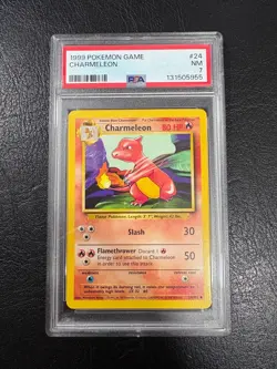WOTC 1999 Vintage Pokemon Card Base Set Charmeleon Graded PSA 7 NM - Image 1