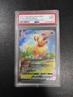 2021 Pokemon Black Star Promo Sword & Shield FULL ART Flareon VMAX PSA 9 MINT - Image 1