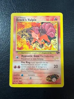 Pokemon WOTC 1999 Brock's Vulpix [W Stamped] Promo Rare Vintage Pokemon Card - Image 1