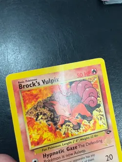 Pokemon WOTC 1999 Brock's Vulpix [W Stamped] Promo Rare Vintage Pokemon Card - Image 3